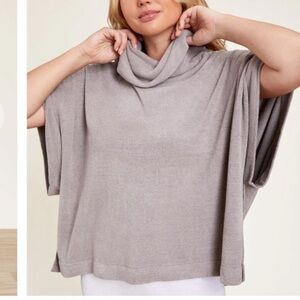 Barefoot Dreams Cozychic Ultra Lite Cowl Neck Poncho L/XL